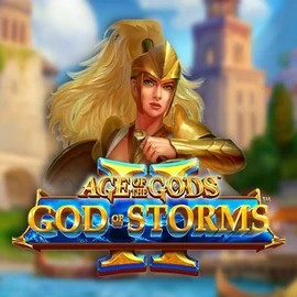 Official Slots logo: Age Of The Gods: God Of Storms 2 by Playtech at Playfina Casino