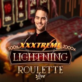 Official Live Casino logo: XXXtreme Lightning Roulette by Evolution at Playfina Casino